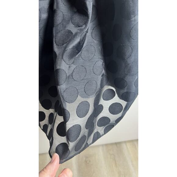 English Factory-black Dotted XS Sweetheart NeckPuff Sleeve Smocked Mini Dress - Picture 11 of 15